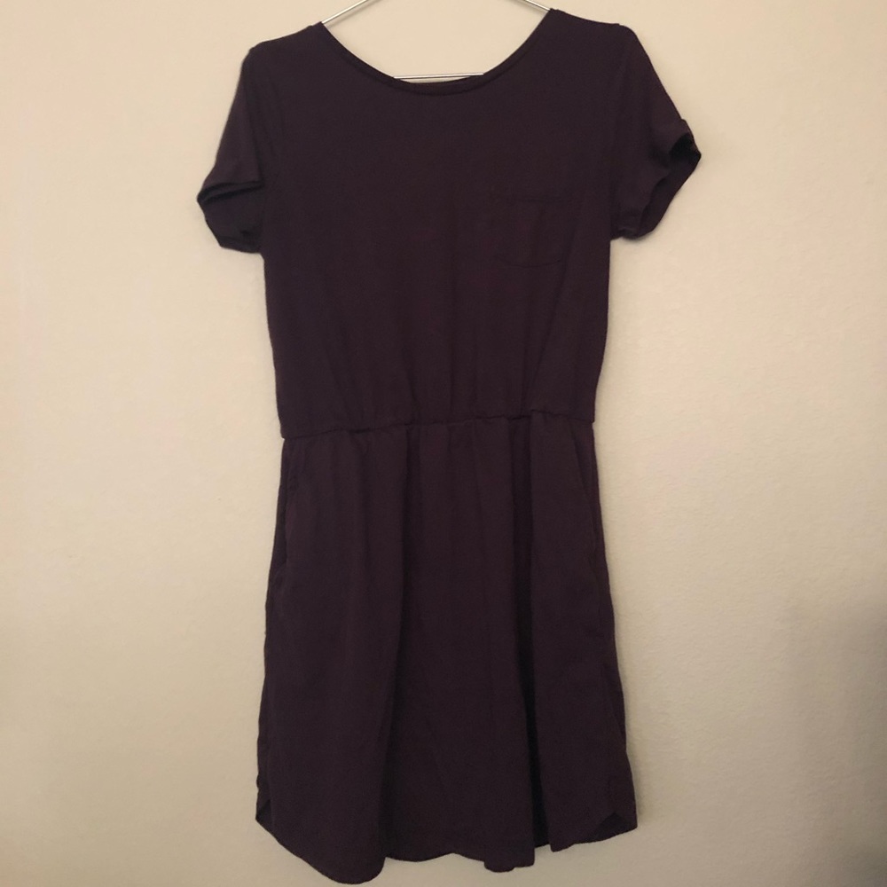 Forever 21 Purple Midi Dress With Pockets Size MED